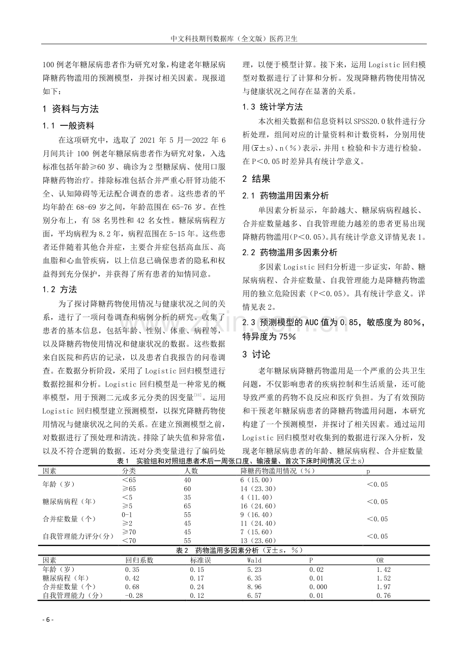 老年糖尿病降糖药物滥用相关因素的预测模型构建.pdf_第2页