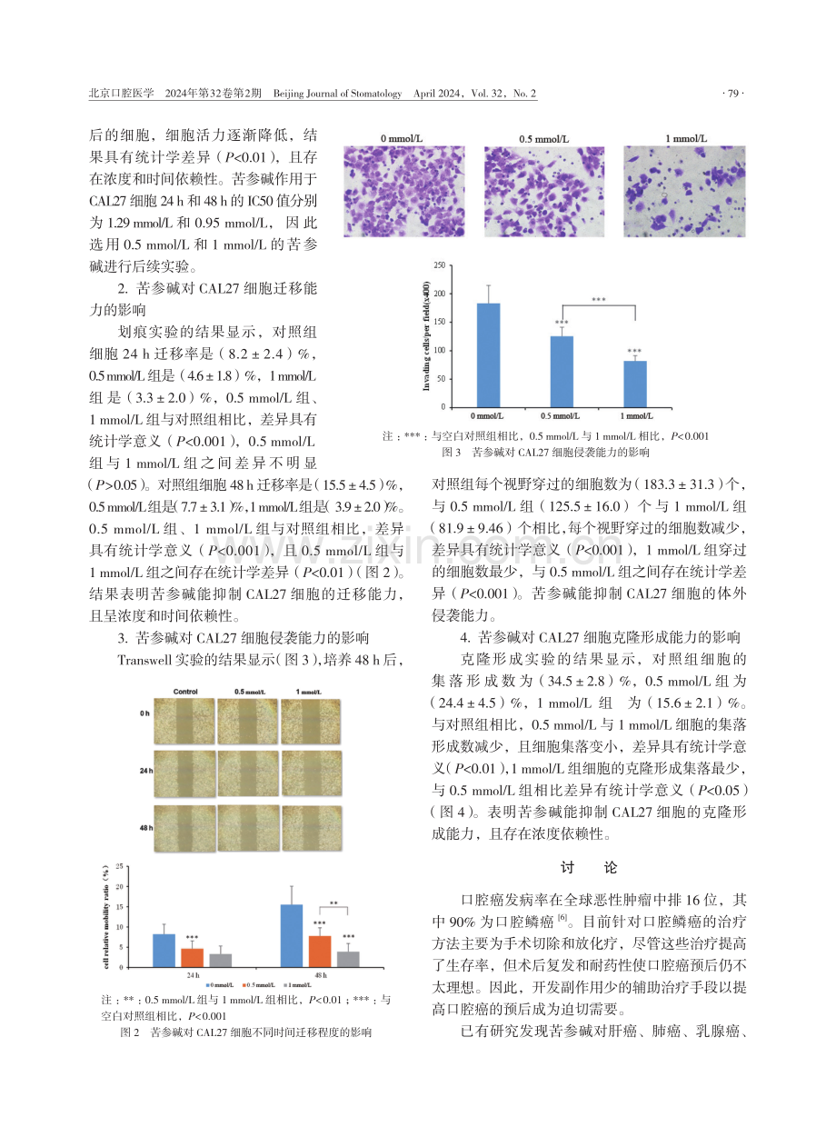 苦参碱对人口腔鳞状细胞癌细胞抑制作用的体外研究.pdf_第3页