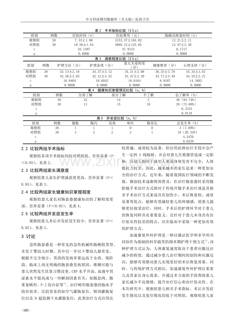 加速康复外科护理理念在腹腔镜治疗小儿急性肠套叠中的应用.pdf_第3页