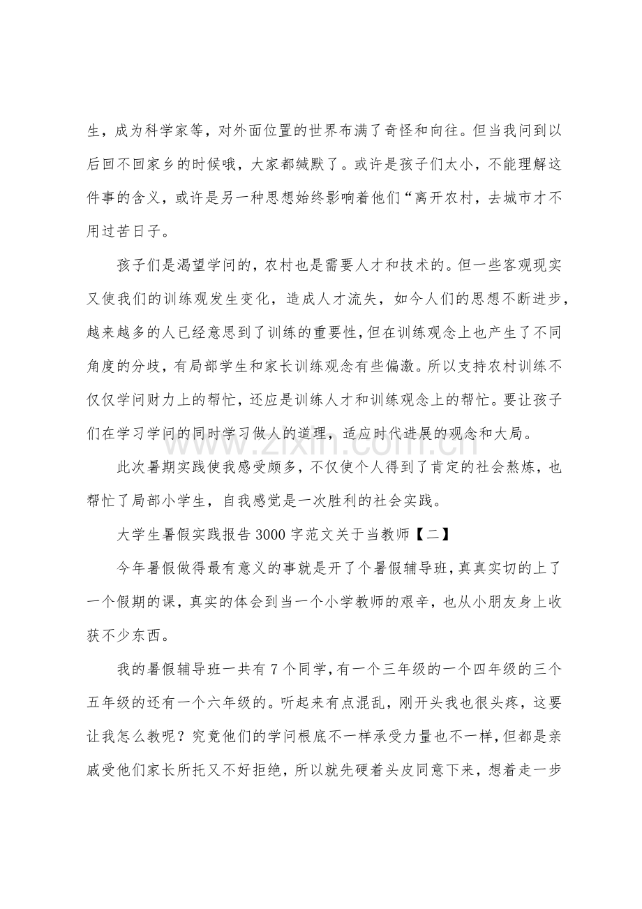 大学生暑假实践报告3000字关于当老师.docx_第3页