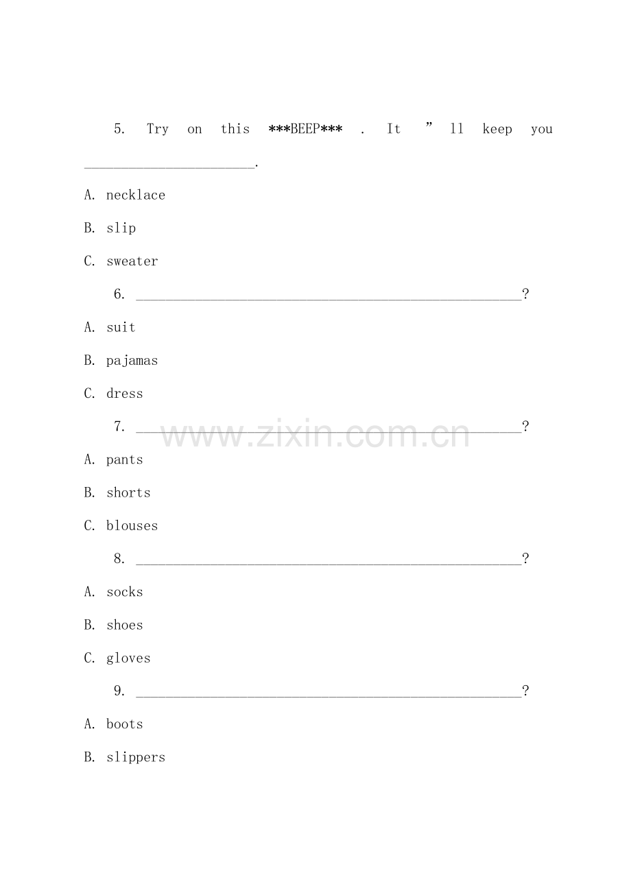 初中英语听力与阅读答案题目.docx_第2页