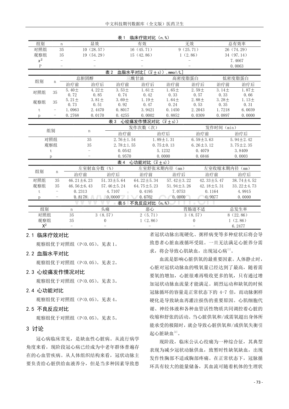 琥珀酸美托洛尔联合阿托伐他汀钙对冠心病心绞痛的应用效果.pdf_第2页