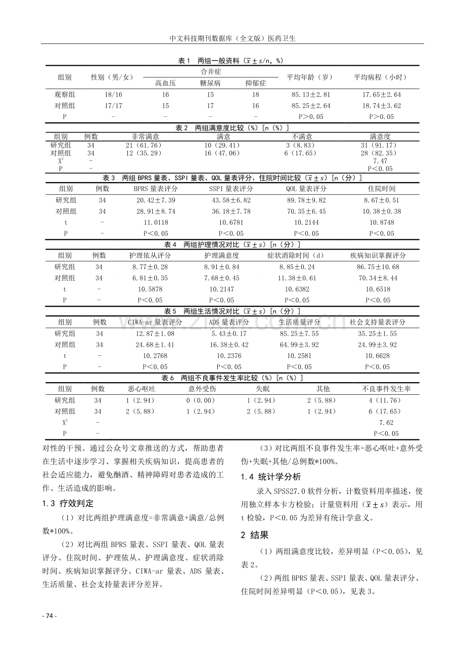 护理延伸服务在酒精所致精神障碍患者中的临床应用效果.pdf_第2页