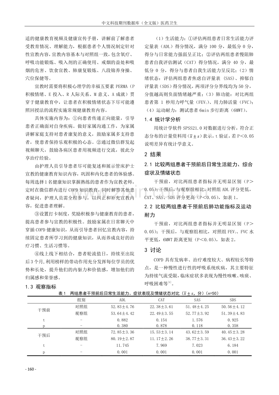 回授法结合积极心理学在慢阻肺患者健康教育中的应用研究.pdf_第2页