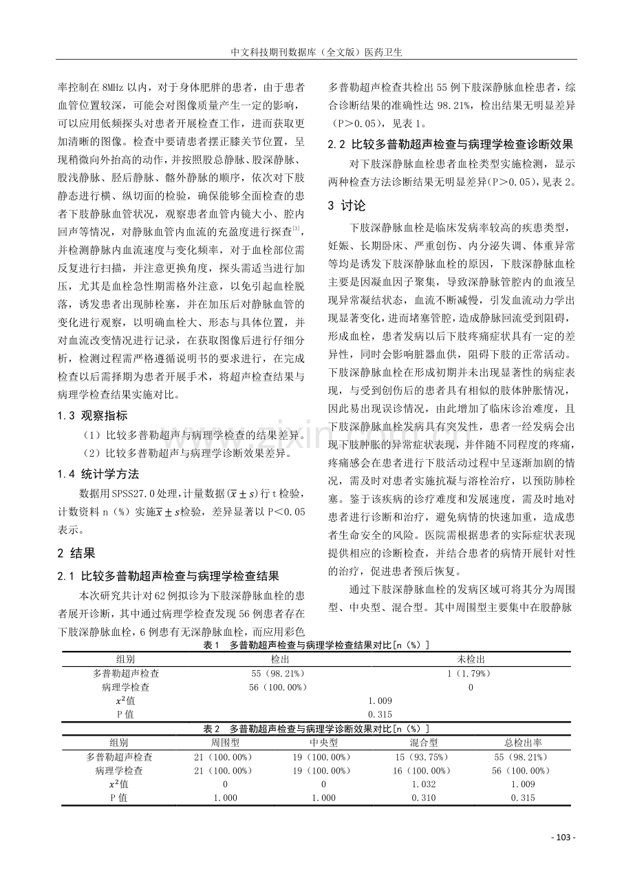 彩色多普勒超声对下肢深静脉血栓形成的检出价值研究.pdf_第2页