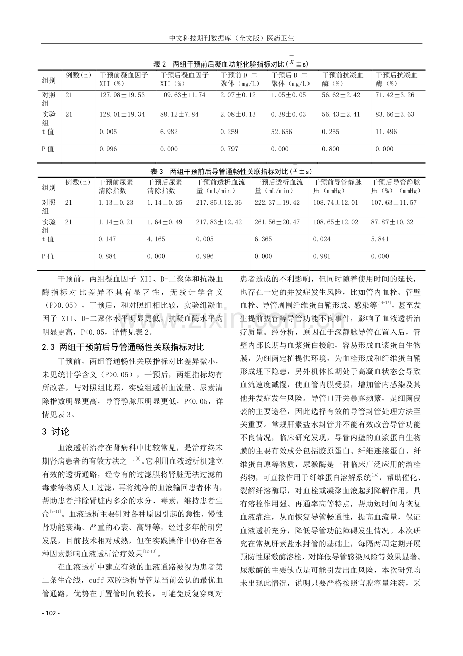 定期预防性尿激酶溶栓在血液透析cuff导管的研究.pdf_第3页