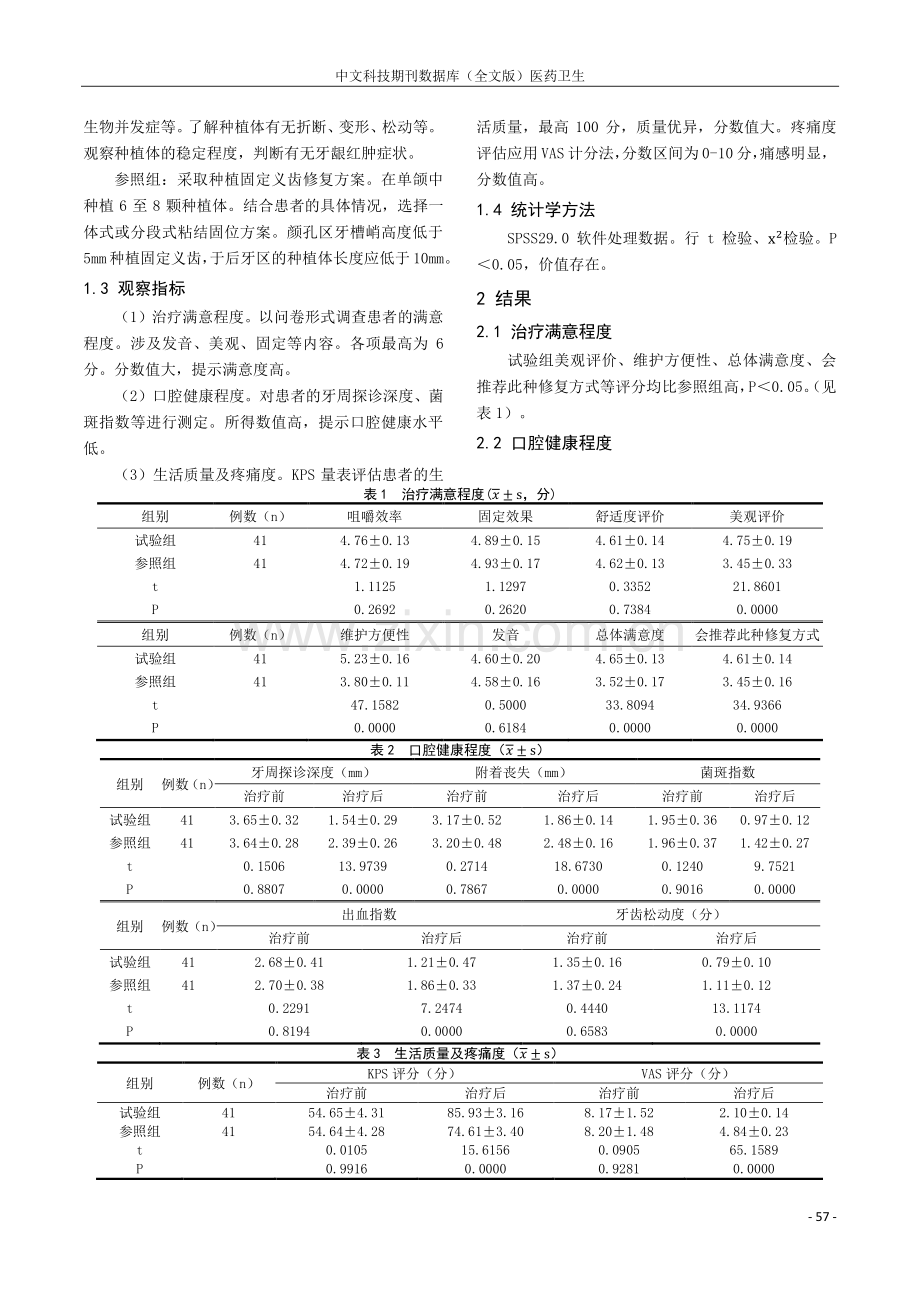 分析种植覆盖义齿与固定义齿治疗下颌牙槽嵴萎缩的临床效果.pdf_第2页