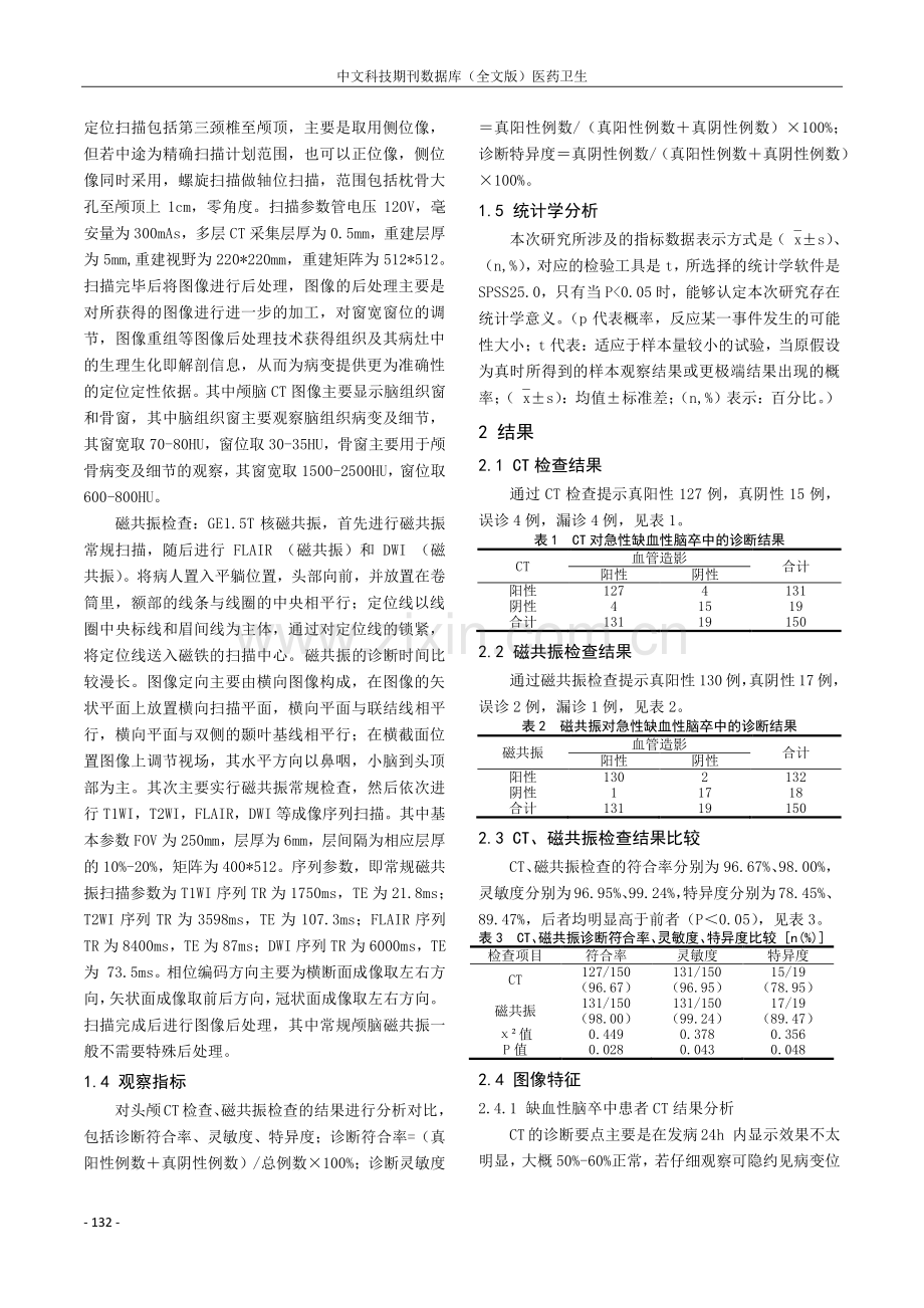 磁共振血管成像与多螺旋CT对缺血性脑卒中的诊断价值.pdf_第2页