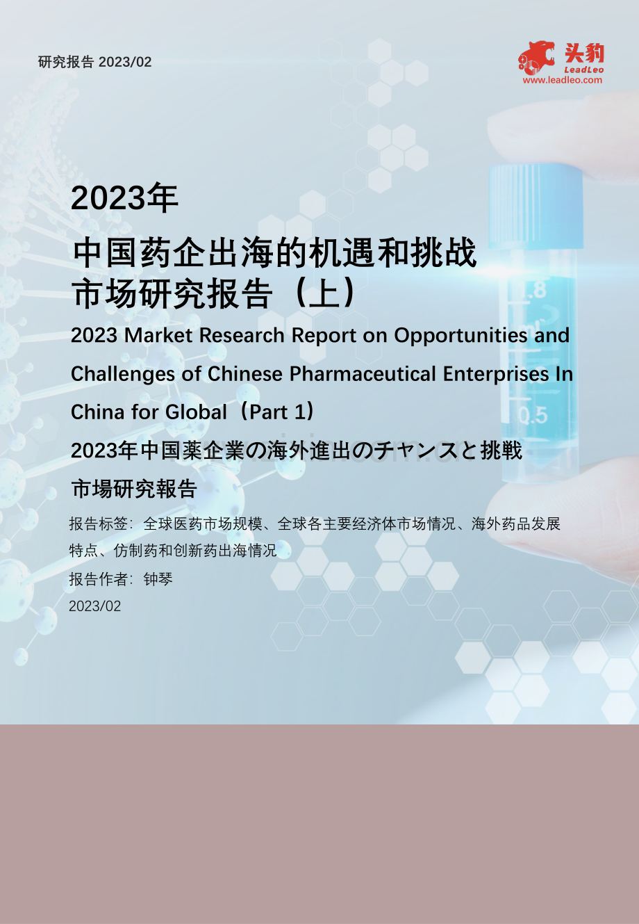 2023年中国药企出海的机遇和挑战市场研究报告（上）.pdf_第1页