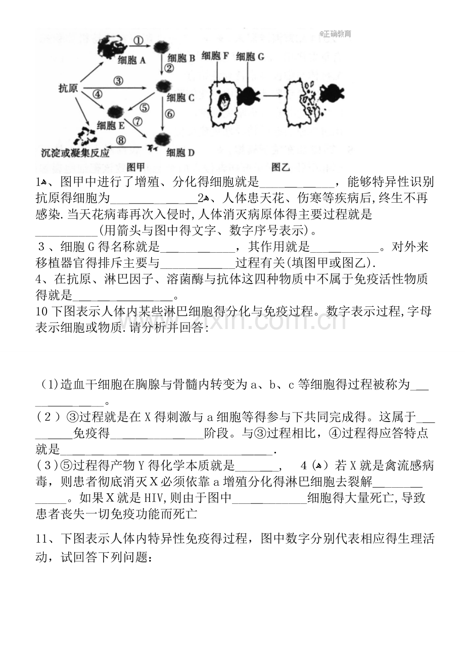 免疫调节练习题.doc_第3页