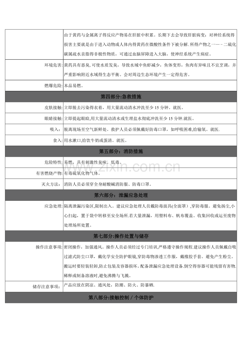 乙基钠黄药安全技术说明书总论.doc_第2页