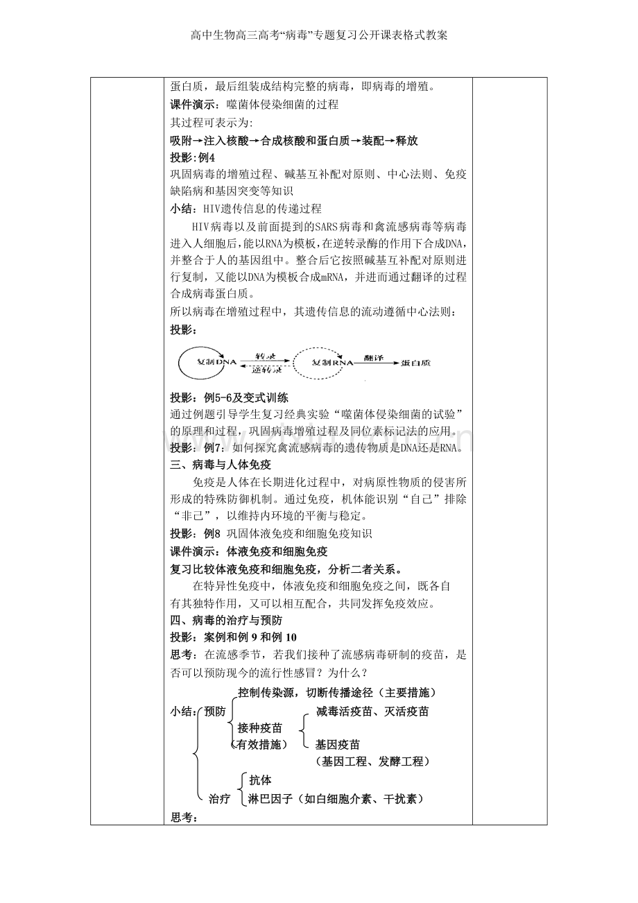 高中生物高三高考“病毒”专题复习公开课表格式教案.doc_第3页