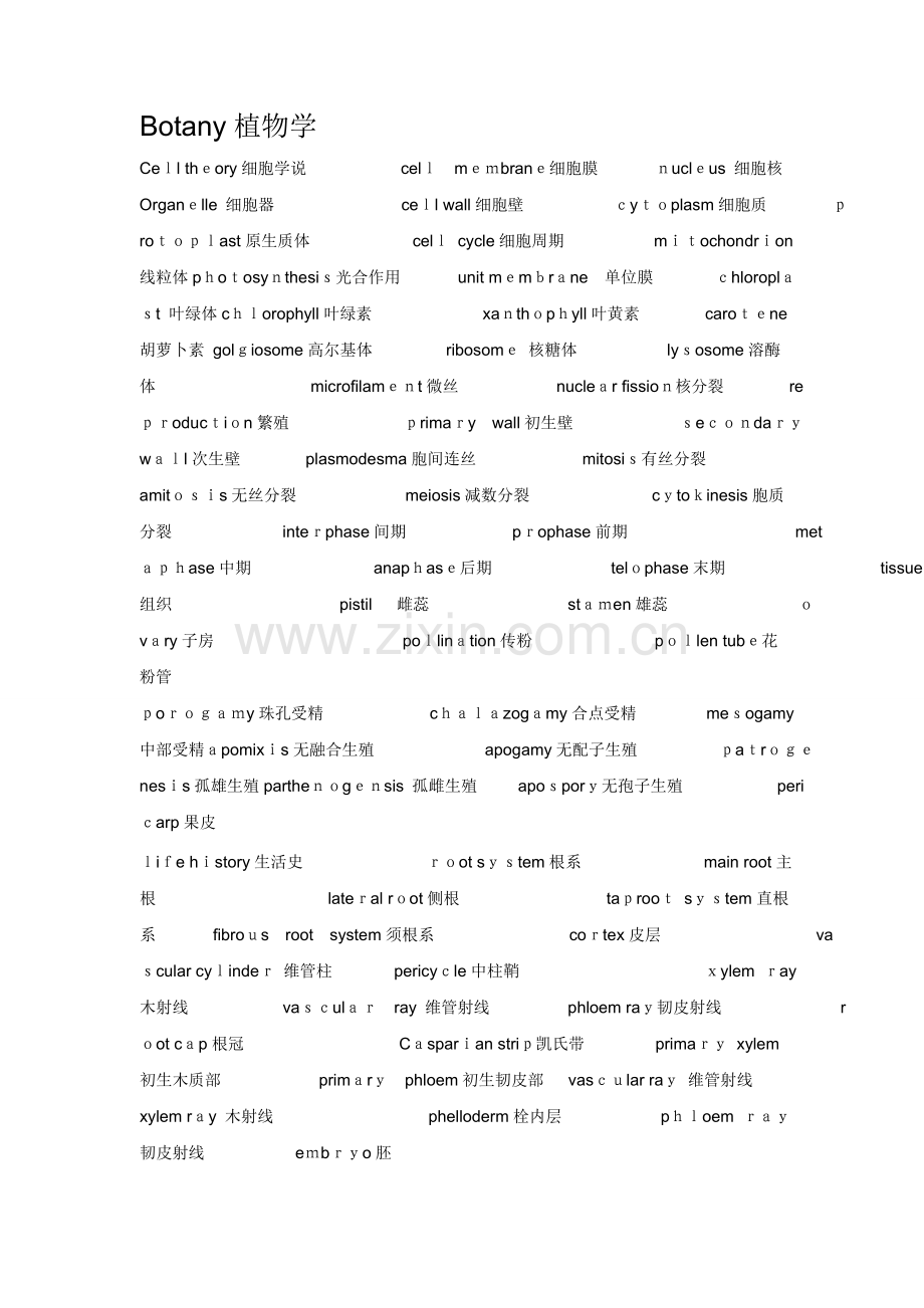 生物学专业英语词汇.doc_第1页