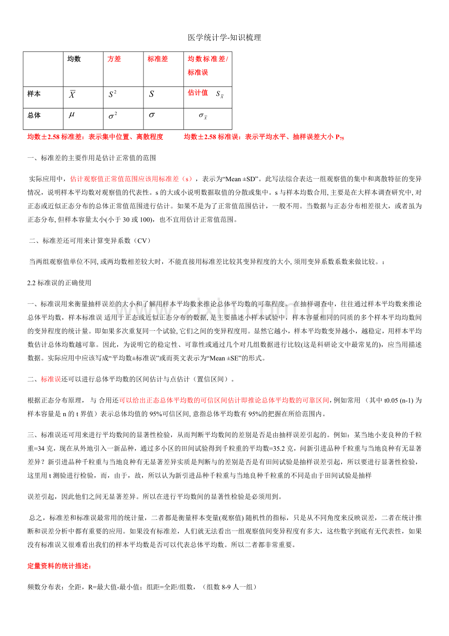 医学统计学-知识梳理.doc_第1页