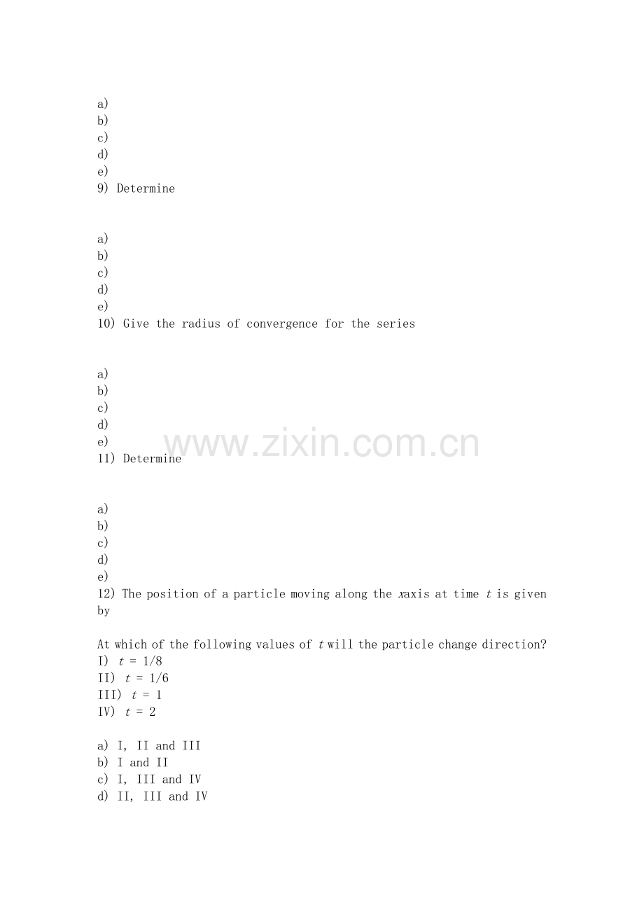 AP-微积分BC-选择题样卷一.doc_第3页