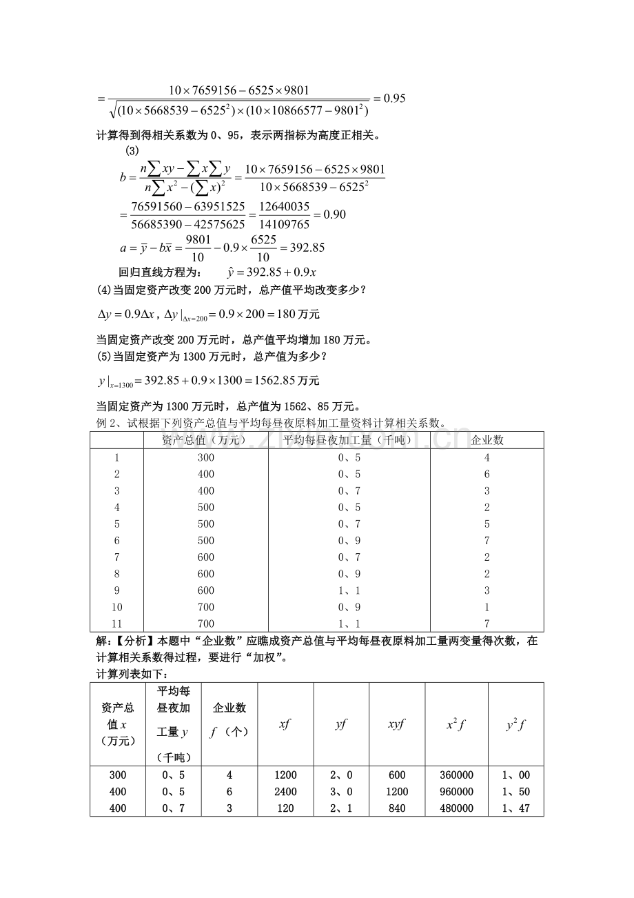 《统计学》-第七章-相关分析与回归分析(补充例题).doc_第2页