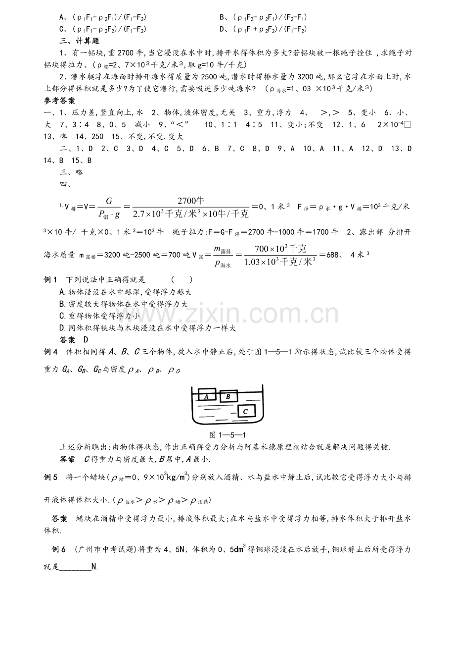 初中物理浮力专题.doc_第3页