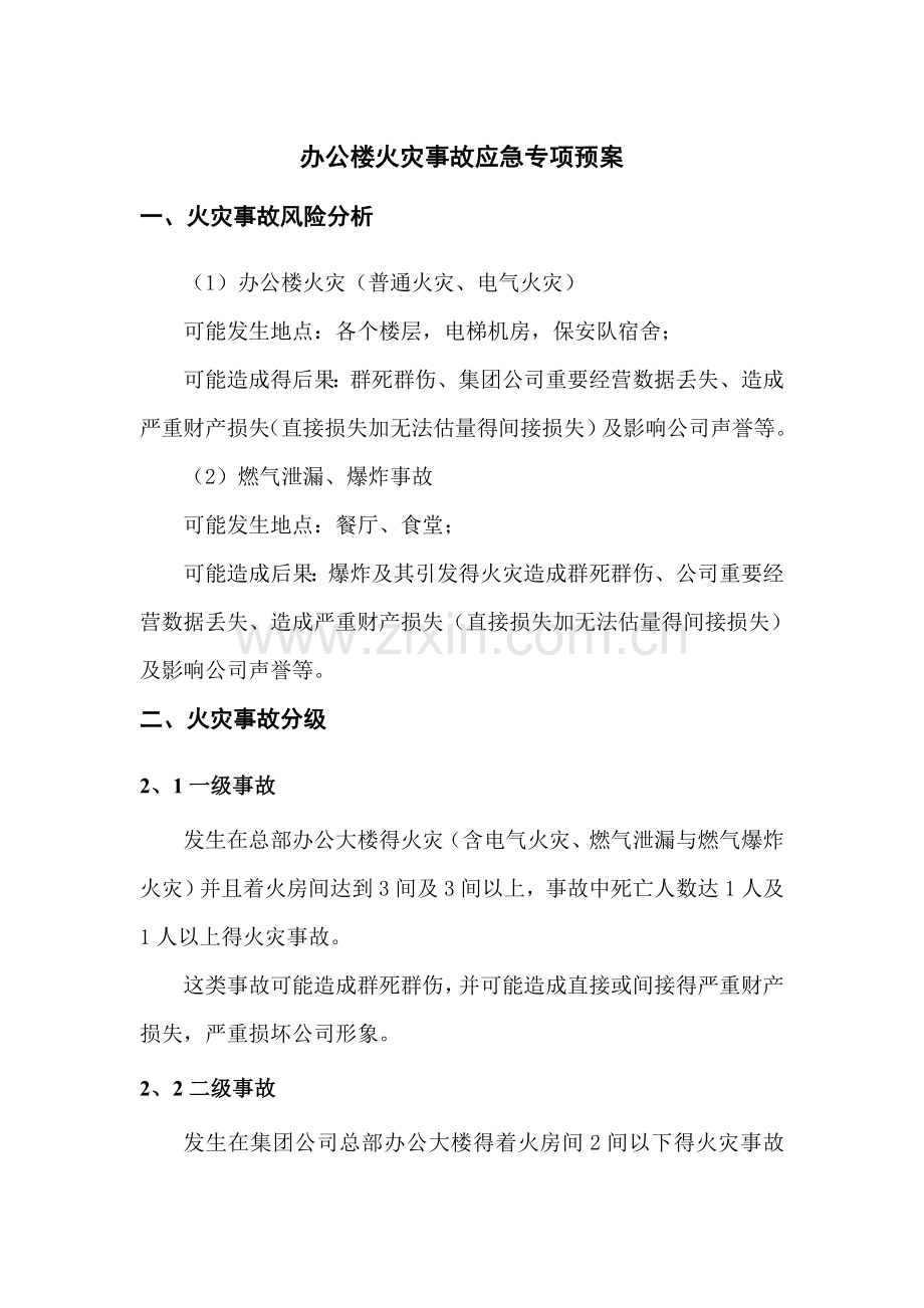 办公楼火灾事故应急预案.doc_第1页