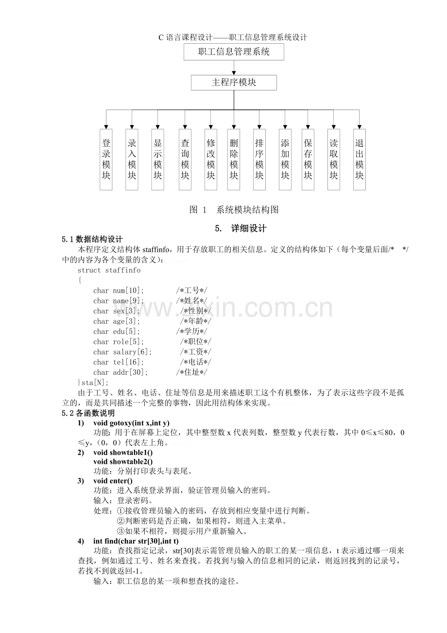 C语言课程设计——职工信息管理系统设计.doc_第3页