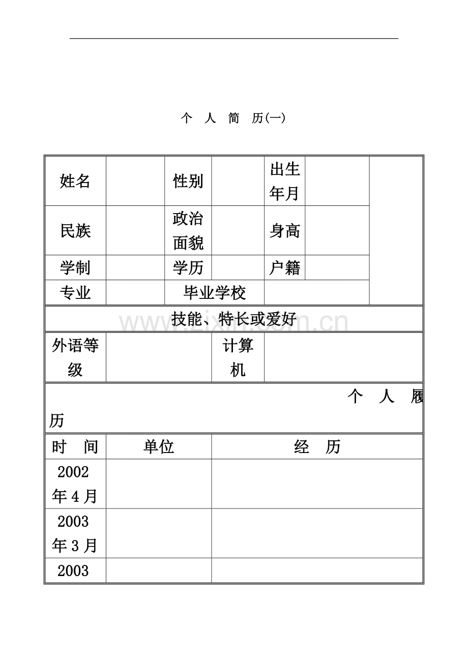 个人简历模板大全30套及填写技巧.doc_第2页