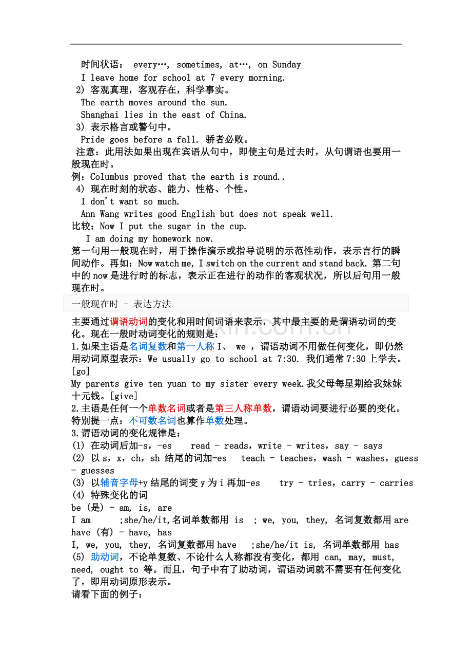 一般现在时专项练习题(同名4514).doc_第3页