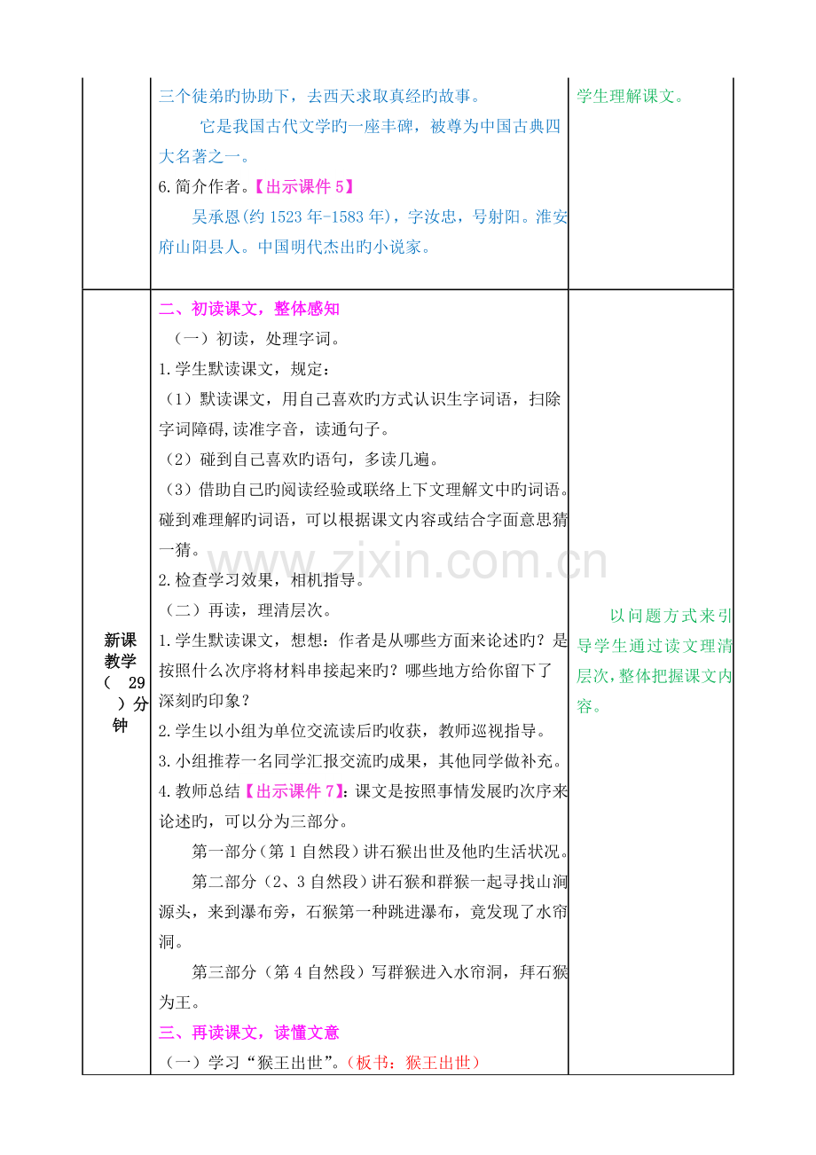 部编版猴王出世教学设计.doc_第2页