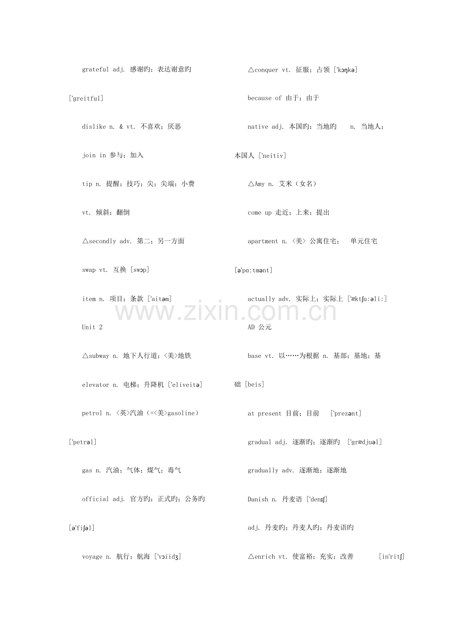 人教高中英语必修一至必修五单词.doc_第3页