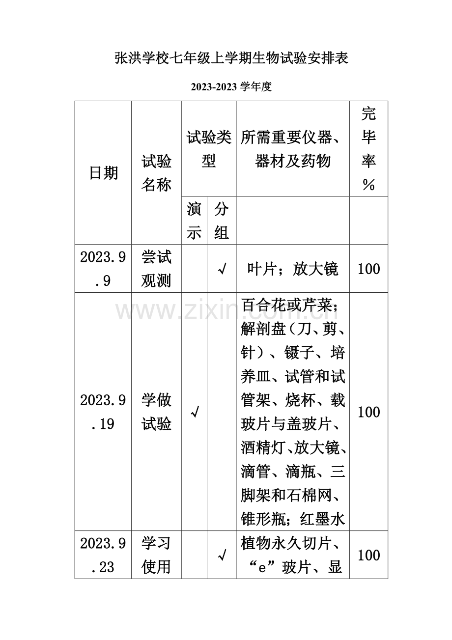 苏科版初中生物实验计划.doc_第2页