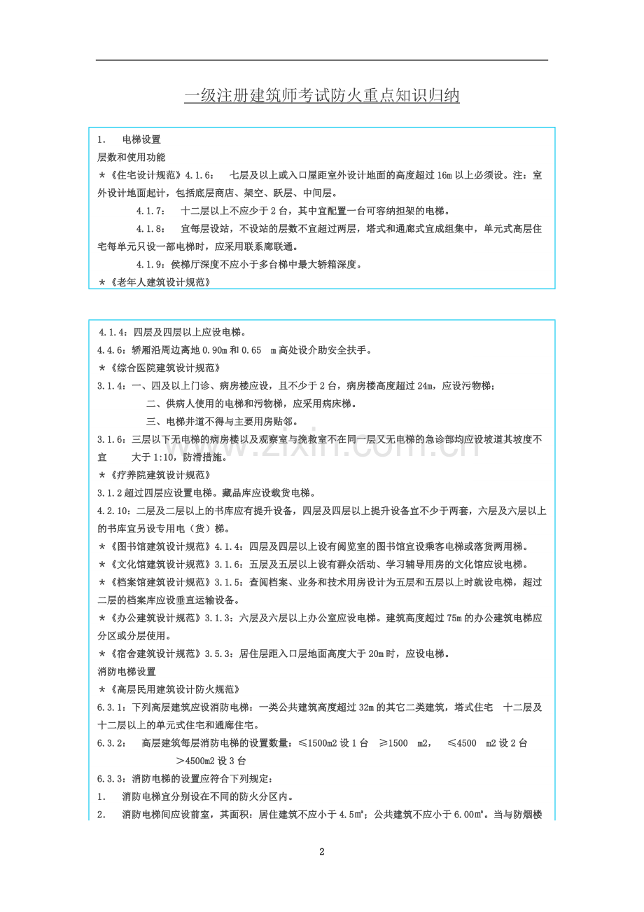 一级注册建筑师考试防火重点知识归纳.doc_第2页