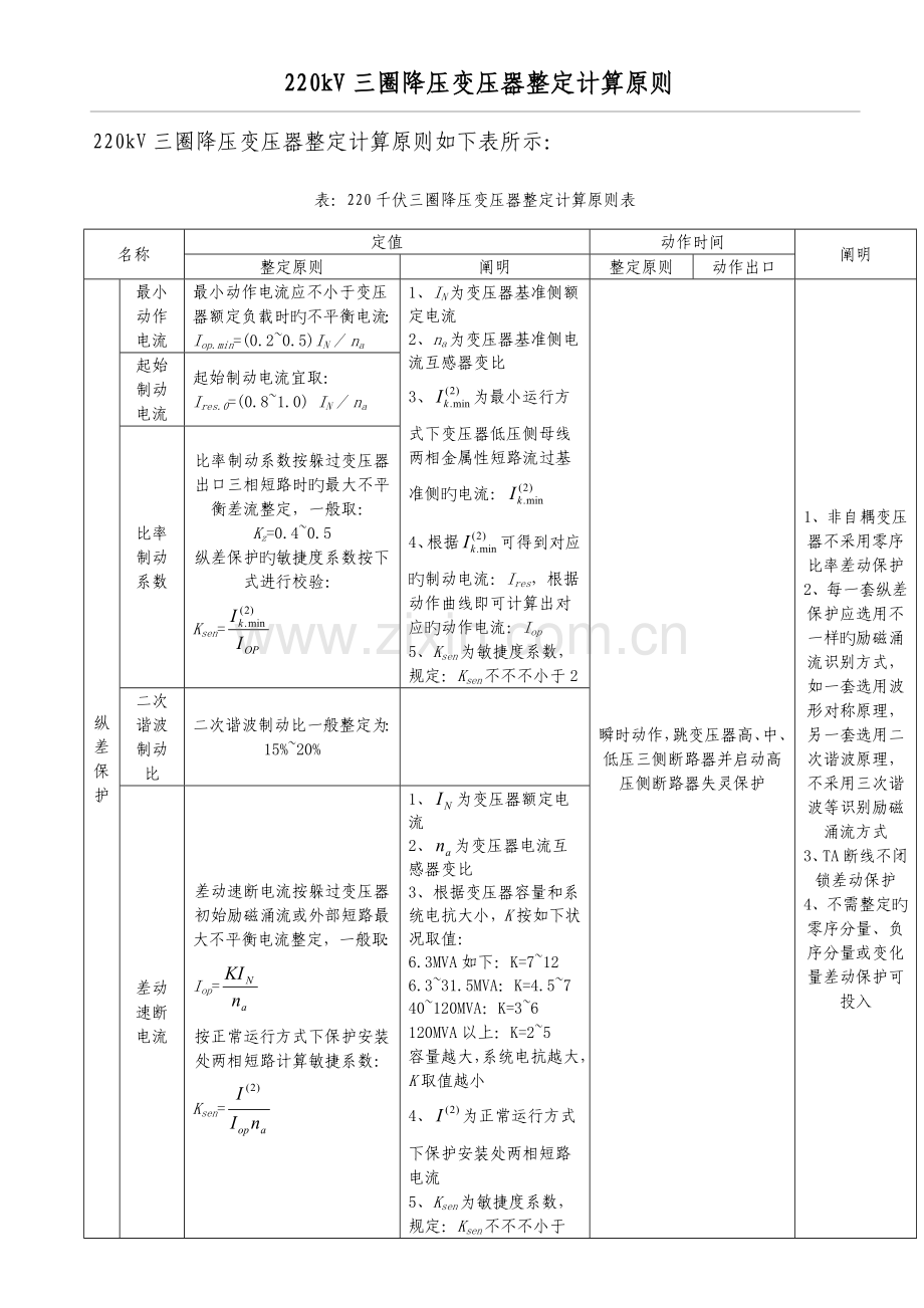 主变压器整定计算原则详解.doc_第1页