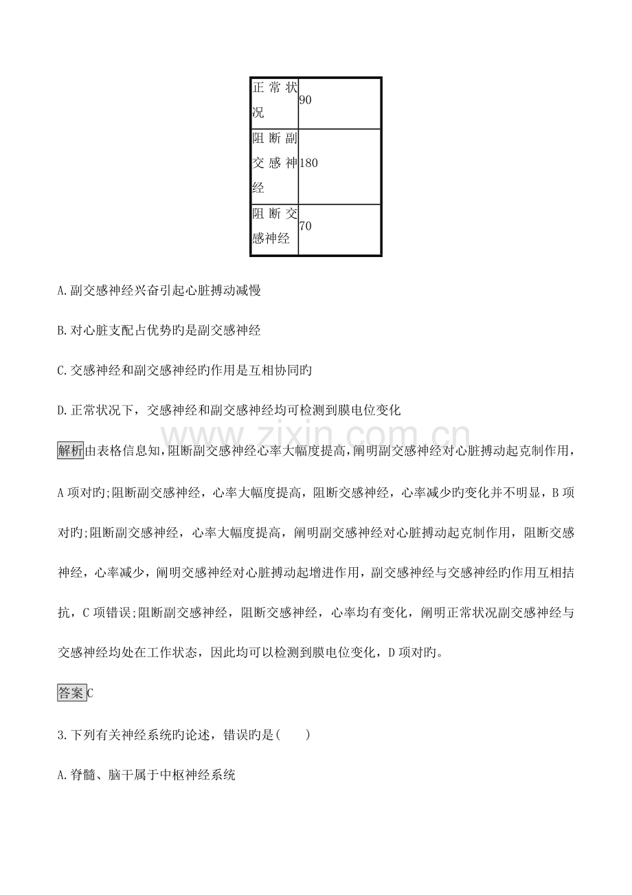 高中生物神经调节测试题.doc_第2页