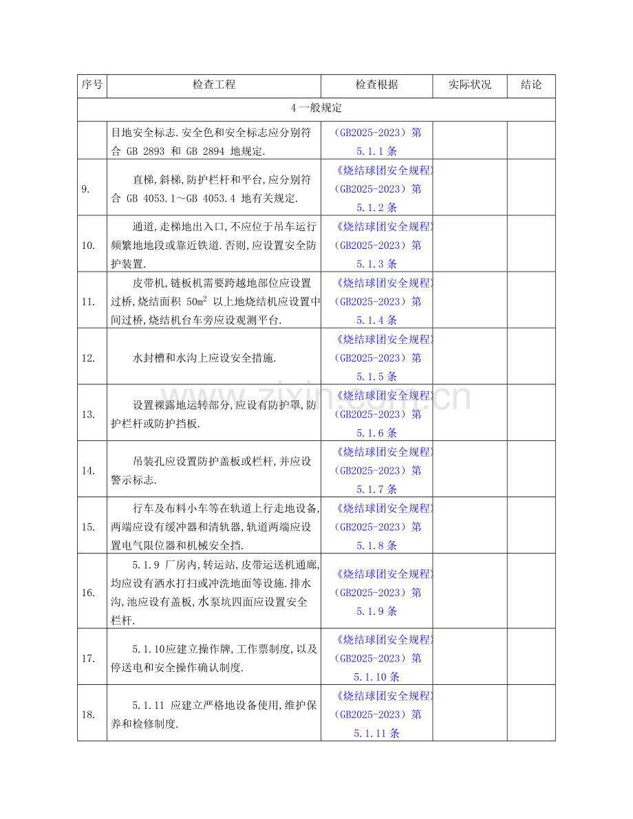 冶金企业安全生产标准化烧结标准化检查表文件.doc_第2页