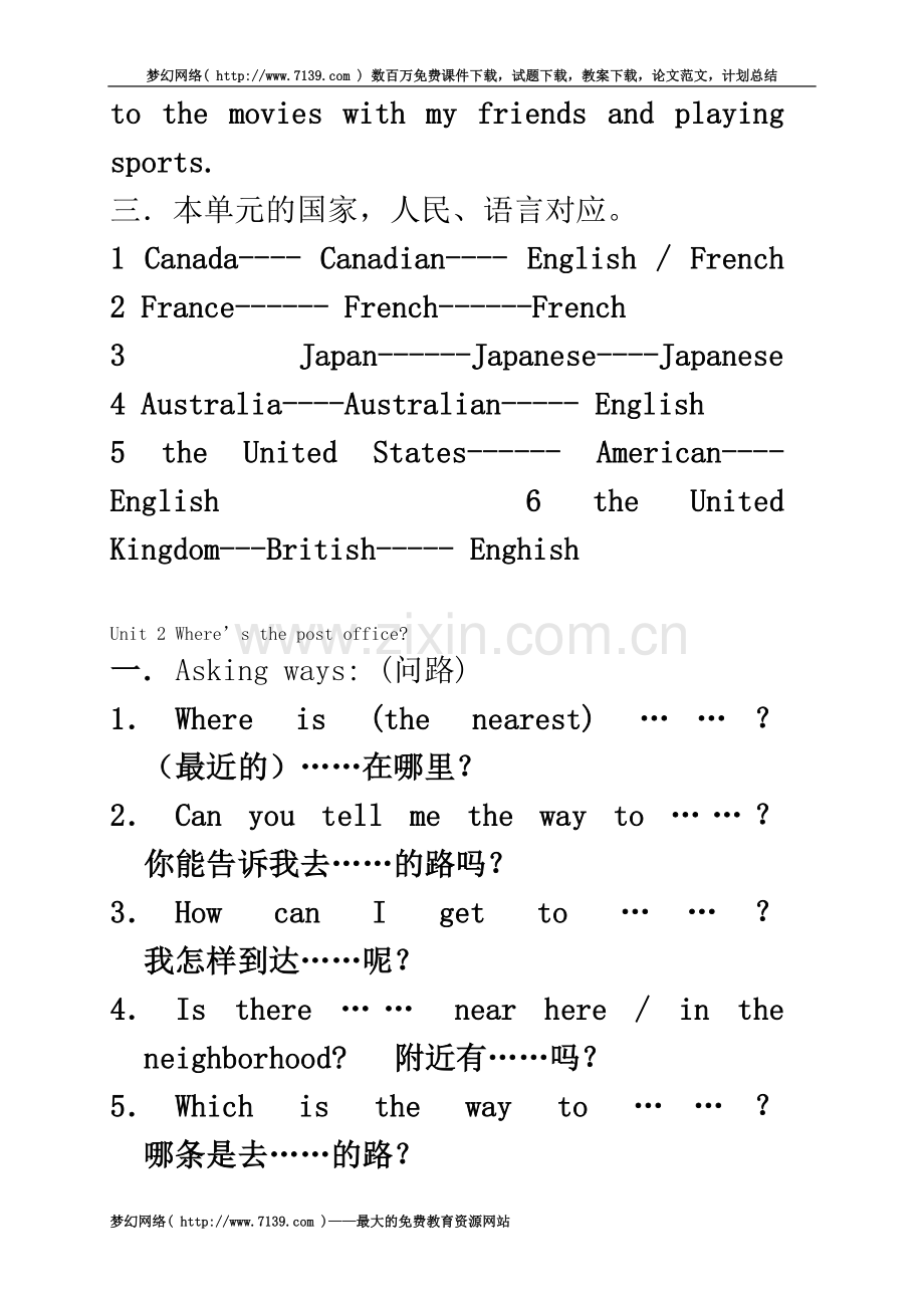 七年级英语下册英语复习提纲.doc_第3页