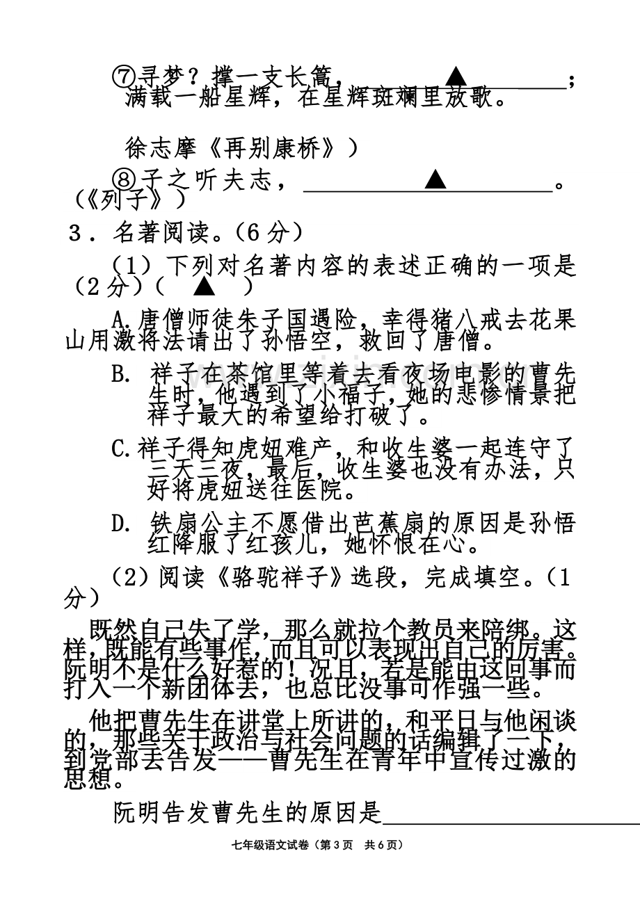 七年级下册语文期末试卷.docx_第3页