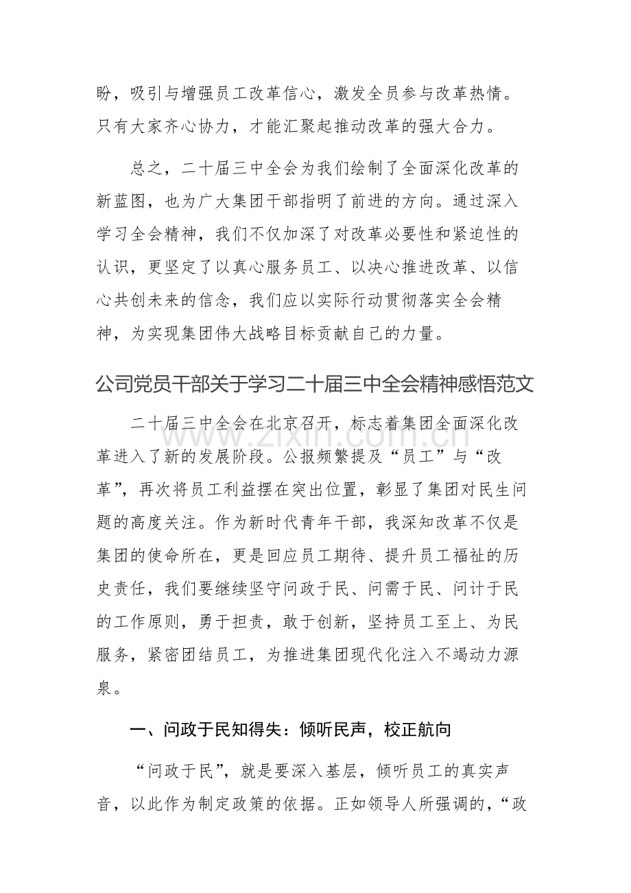 公司干部、员工学习二十届三中会议精神研讨发言范文.docx_第3页