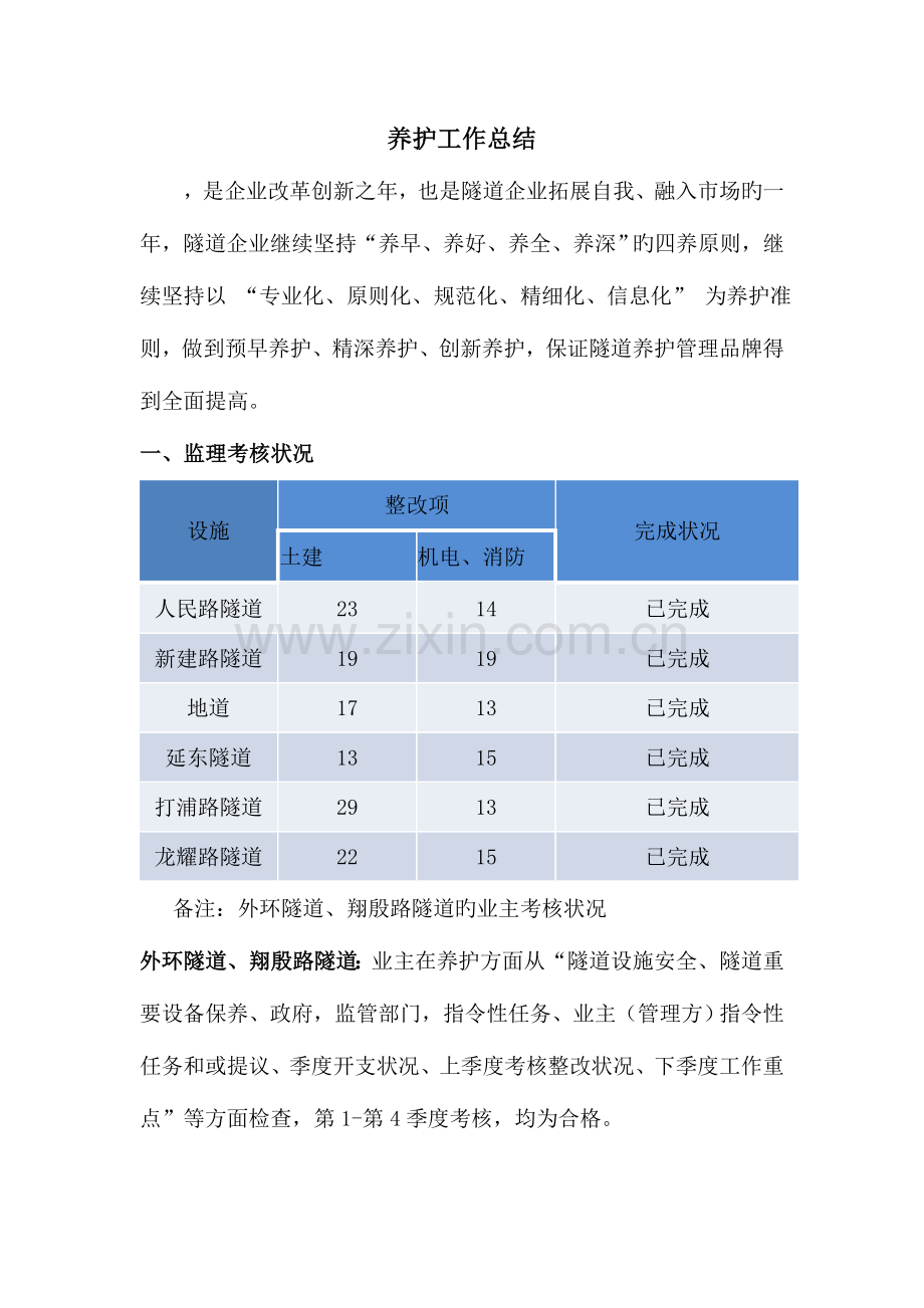 隧道公司养护工作总结.doc_第2页