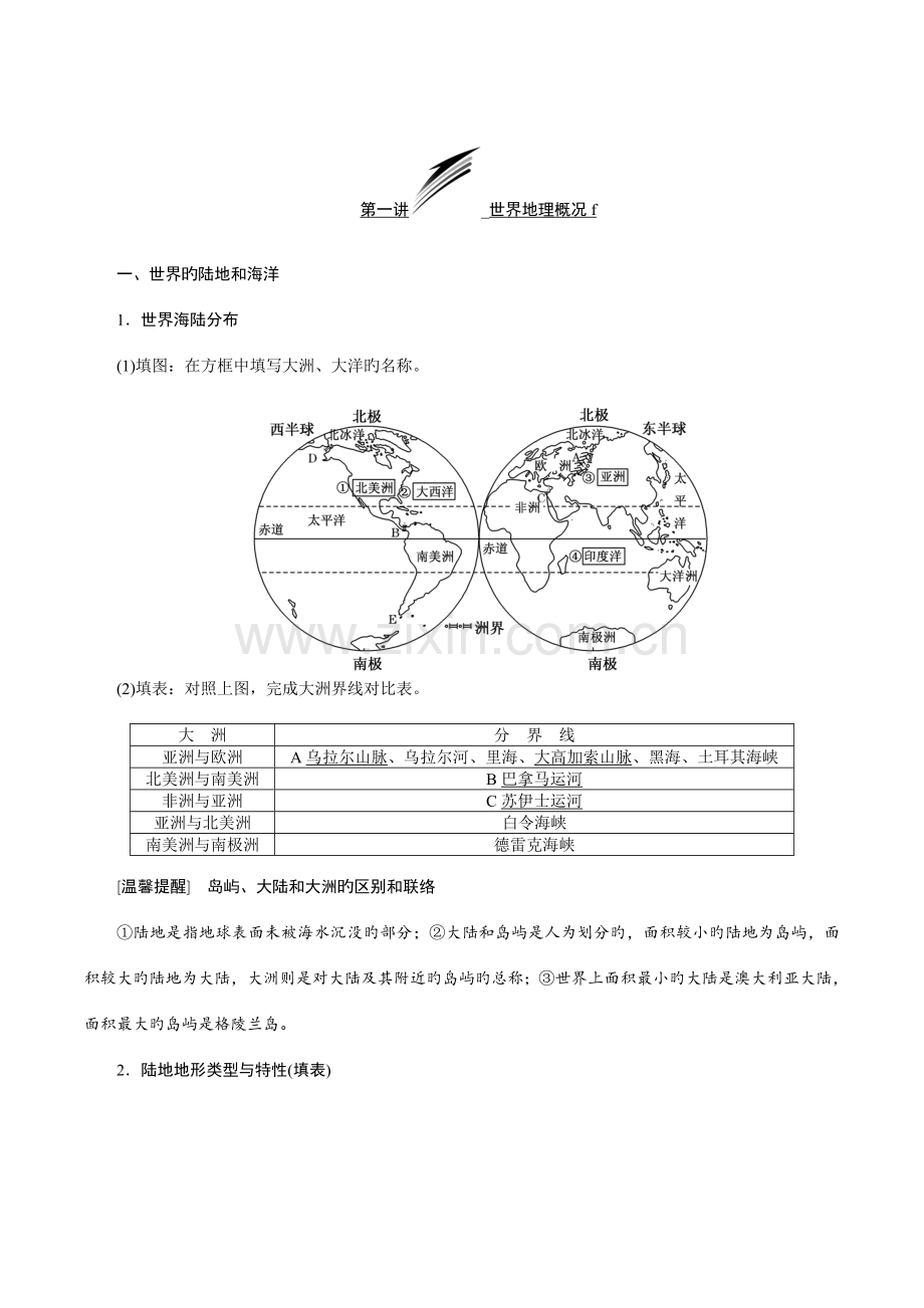 2023年世界地理知识点归纳.doc_第1页