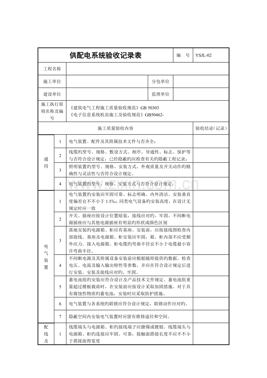 IDC数据中心机房工程验收记录表解析.doc_第2页