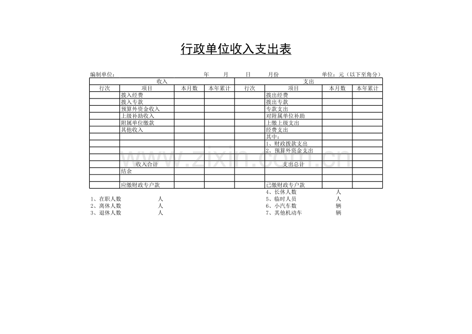 行政单位收入支出表.xls_第1页