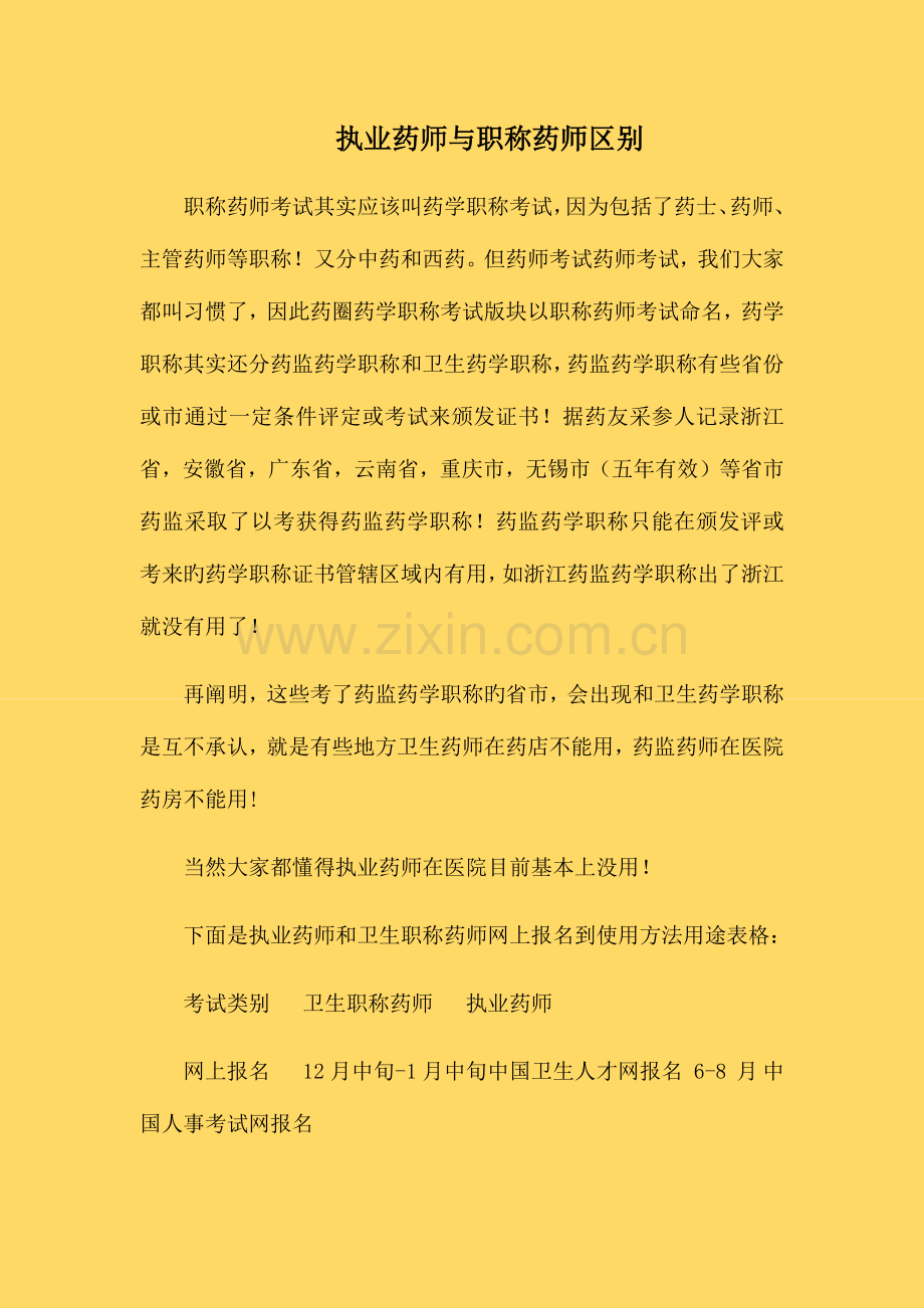 2023年执业药师与职称药师区别.docx_第1页