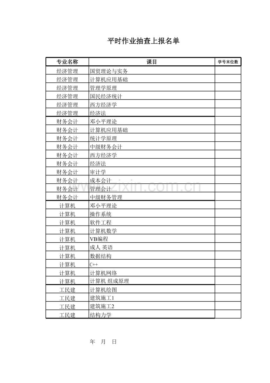 平时作业抽查上报名单.xls_第1页