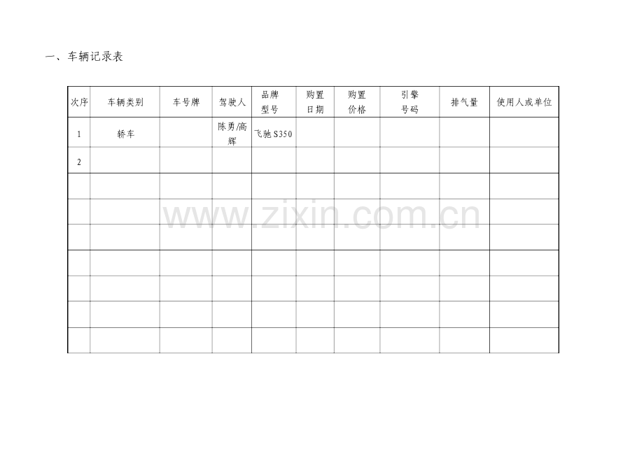 公司车辆管理表格大全.doc_第1页