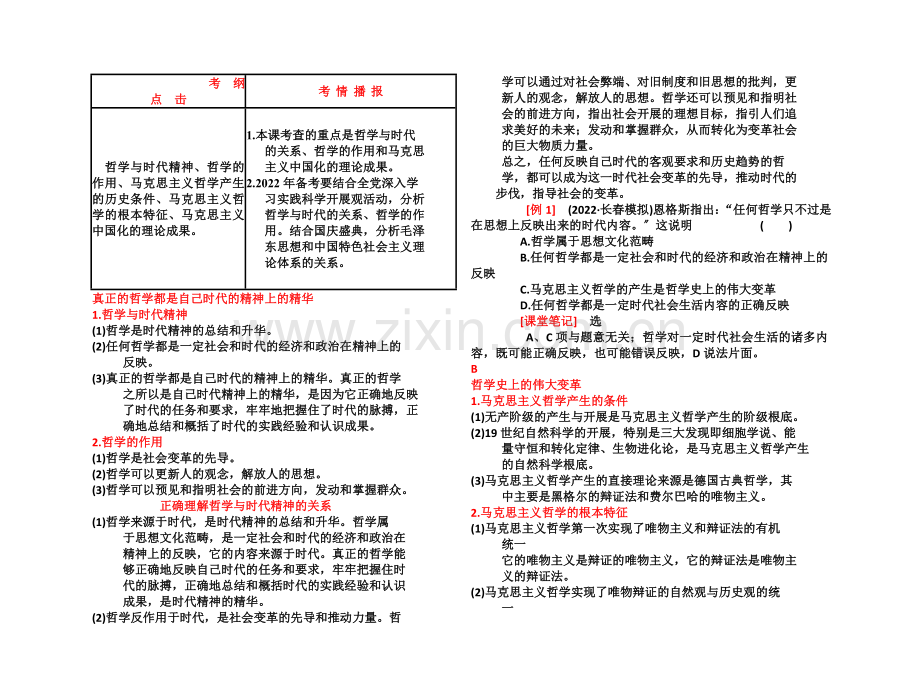 2022高三政治-生活与哲学-第三课-时代精神的精华总复习-新人教版.doc_第1页