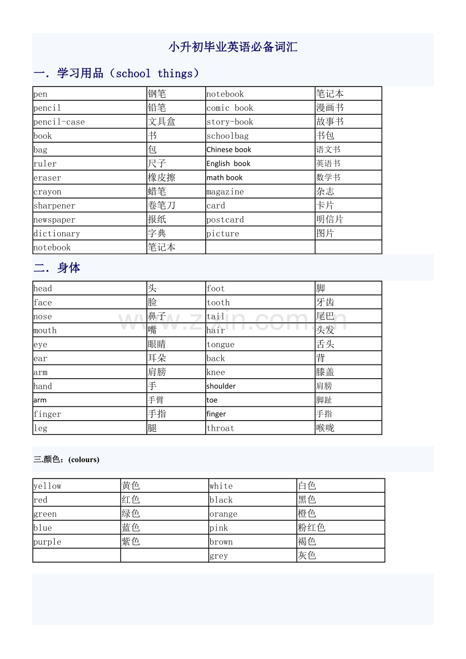 2023年六年级小升初必背单词.doc_第1页