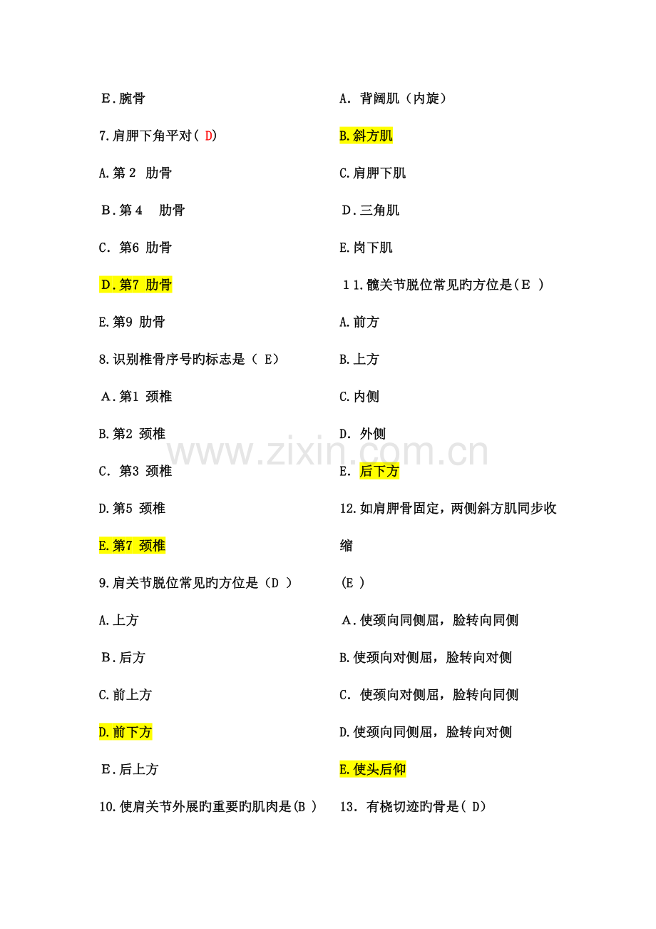 2023年系统解剖学完整题库.doc_第2页