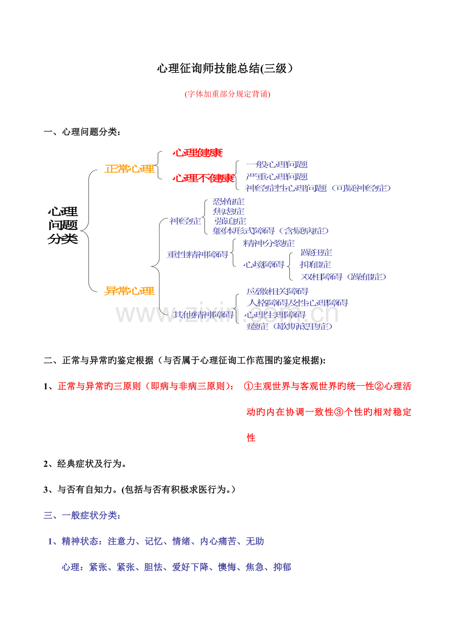 2023年南医大期考试心理咨询师技能总结三级.doc_第1页