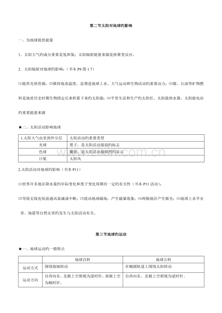 2023年人教版高中地理必修一知识点必背版.doc_第2页