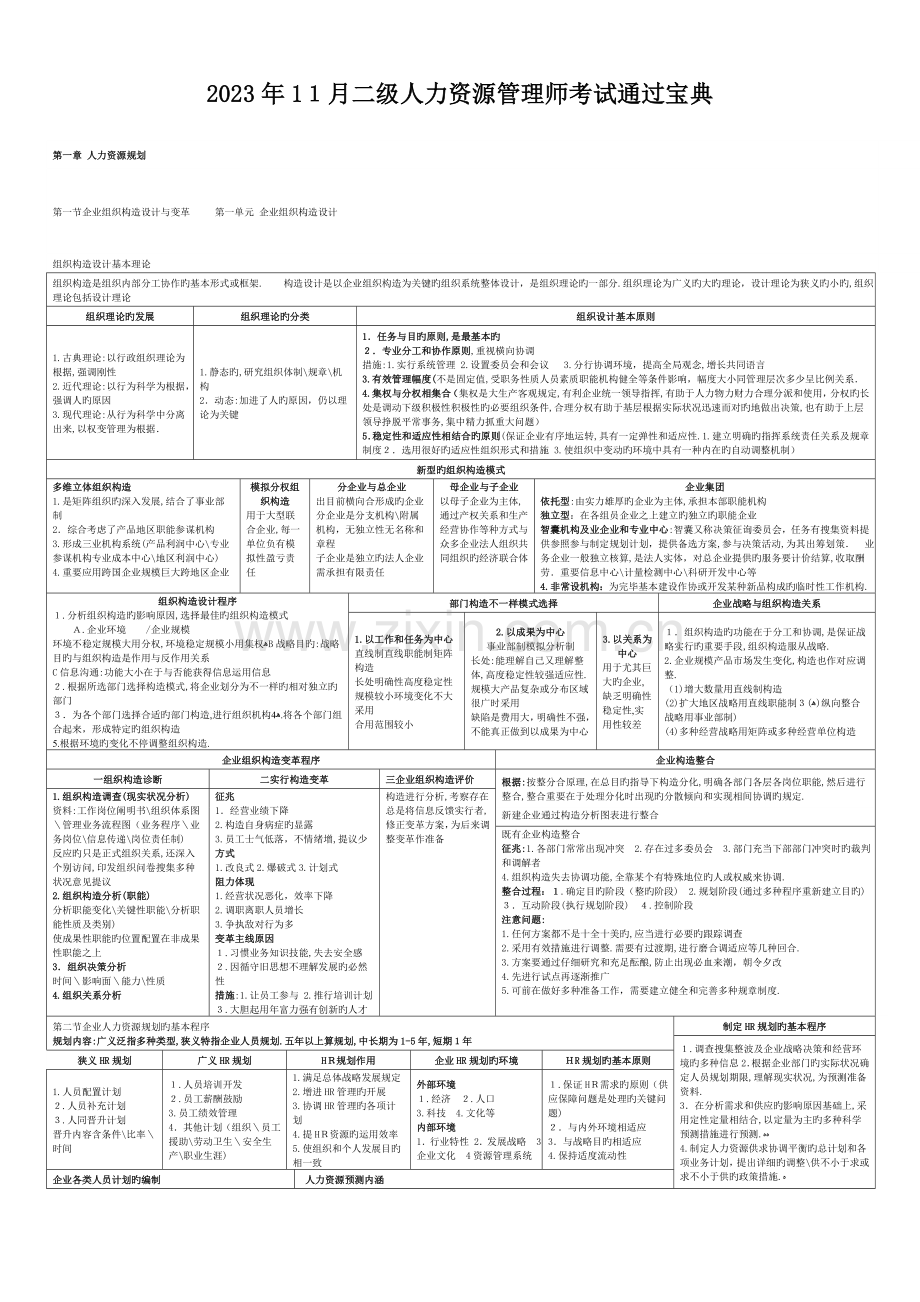 2023年二级人力资源管理师考试通过宝典.doc_第1页