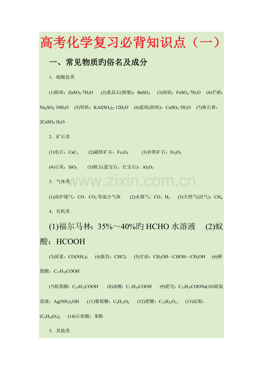 2023年高考化学复习必背知识点.doc_第1页