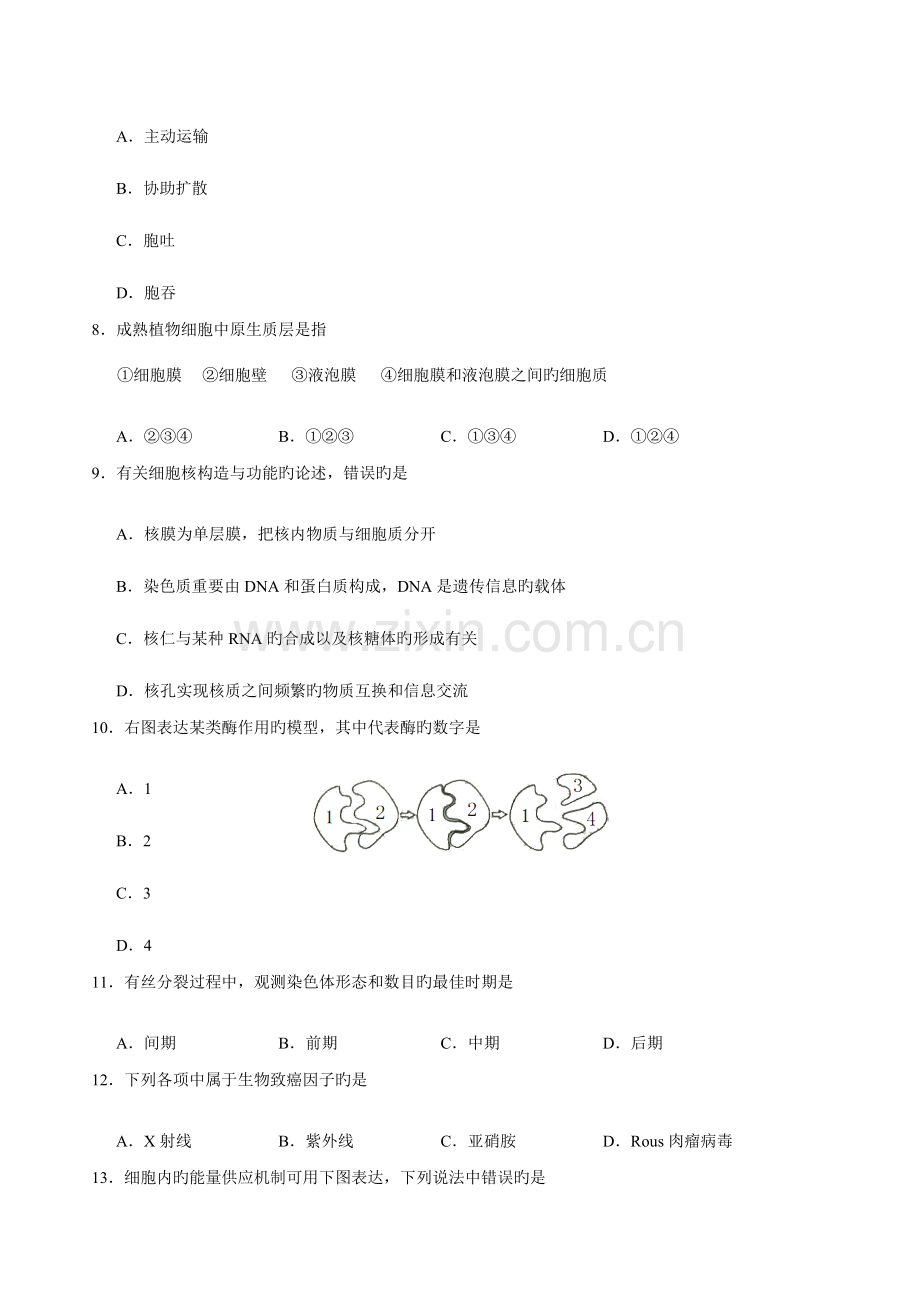 2023年湖南省生物学业水平试题含答案.doc_第2页